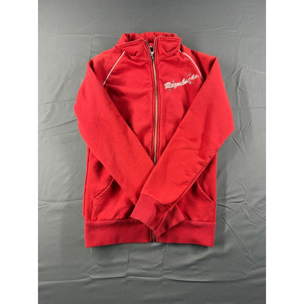Arkansas Razorbacks Campus Couture Womens Full Zip Jacket Red Rhinestone NCAA